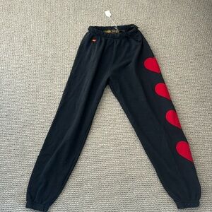 Aviator Nation Heart Stitch 4 Sweatpants - Charcoal —  Never Worn!!